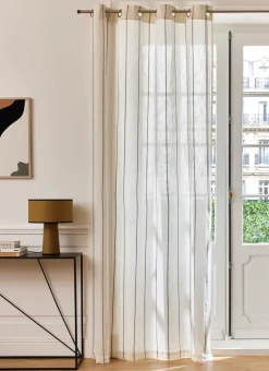 Bouchara Rideau^RIDEAU EN COTON LÉGER TAMISANT À RAYURES