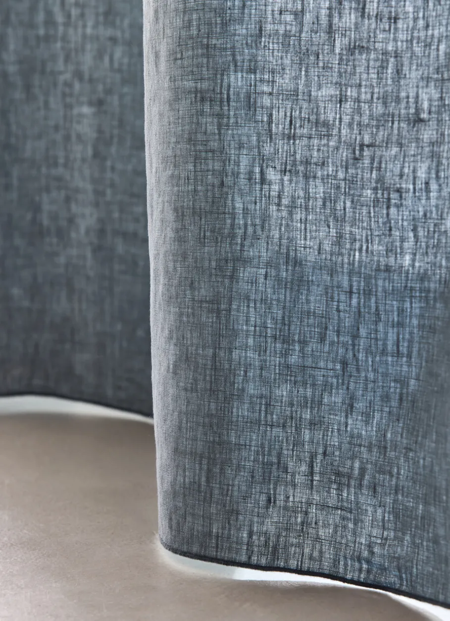 Bouchara Rideau^RIDEAU EN LIN LAVÉ BOURDON