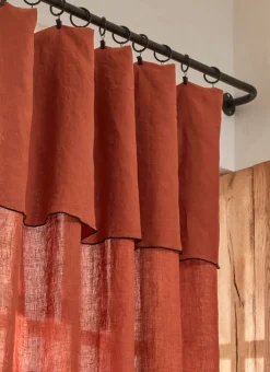 Bouchara Rideau^RIDEAU EN LIN LAVÉ ET BOURDON