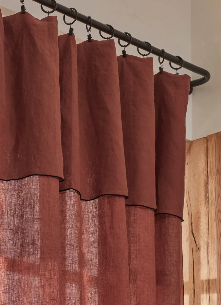 Bouchara Rideau^RIDEAU EN LIN LAVÉ ET BOURDON