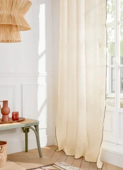 Bouchara Rideau^RIDEAU EN LIN LAVÉ ET BOURDON