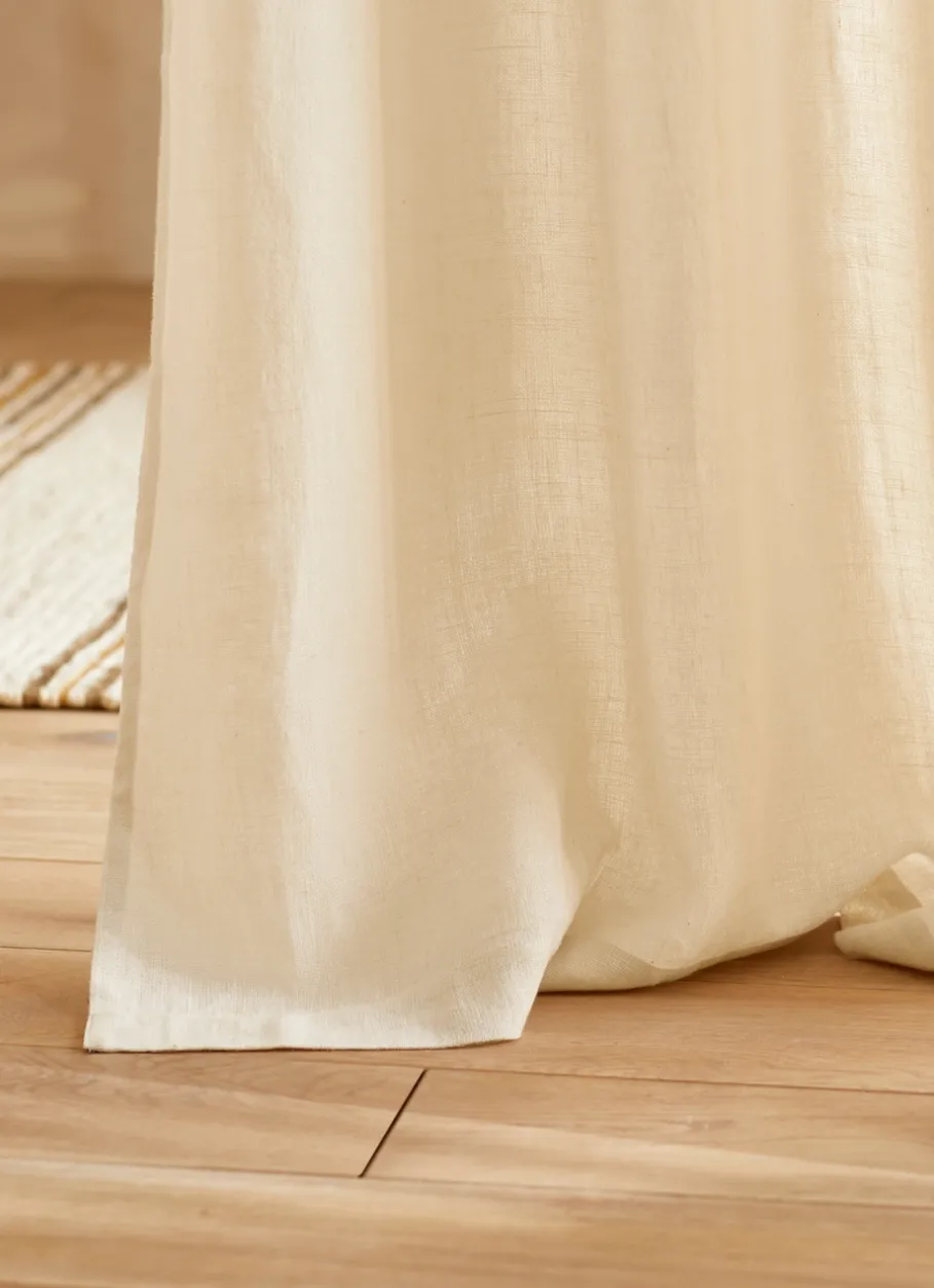 Bouchara Rideau^RIDEAU EN LIN UNI ÉPAIS ET TEXTURÉ