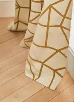 Bouchara Rideau^RIDEAU EN VELOURS DE COTON LIGNES GÉOMÉTRIQUES