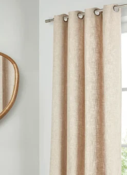 Bouchara Rideau^RIDEAU EN VISCOSE ET LIN TISSAGE FLAMMÉ