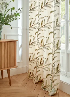 Bouchara Rideau^RIDEAU ENTIÈREMENT BRODÉ DE MOTIFS VÉGÉTAUX