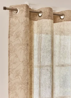 Bouchara Rideau^RIDEAU FLUIDE IMPRIMÉ DE FLEURS EN COTON ET LIN