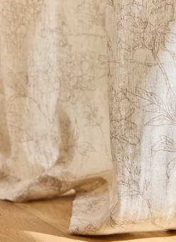 Bouchara Rideau^RIDEAU FLUIDE IMPRIMÉ DE FLEURS EN COTON ET LIN