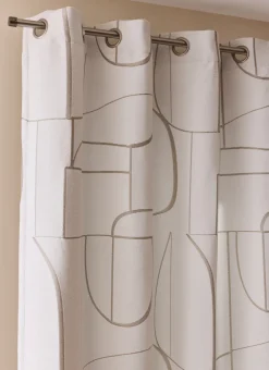 Bouchara Rideau^RIDEAU JACQUARD À MOTIF GÉOMÉTRIQUE CONTRASTÉ