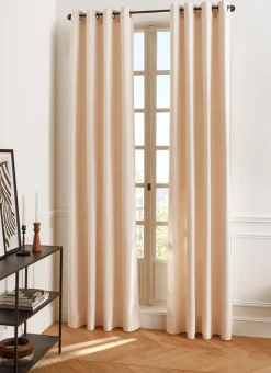 Bouchara Rideau^RIDEAU TAMISANT UNI TISSAGE CHEVRON TIAMO