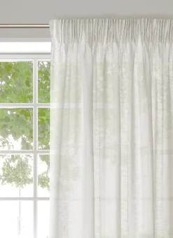 Bouchara Rideau^RIDEAU UNI EN LIN LAVÉ À GALON FRONCEUR