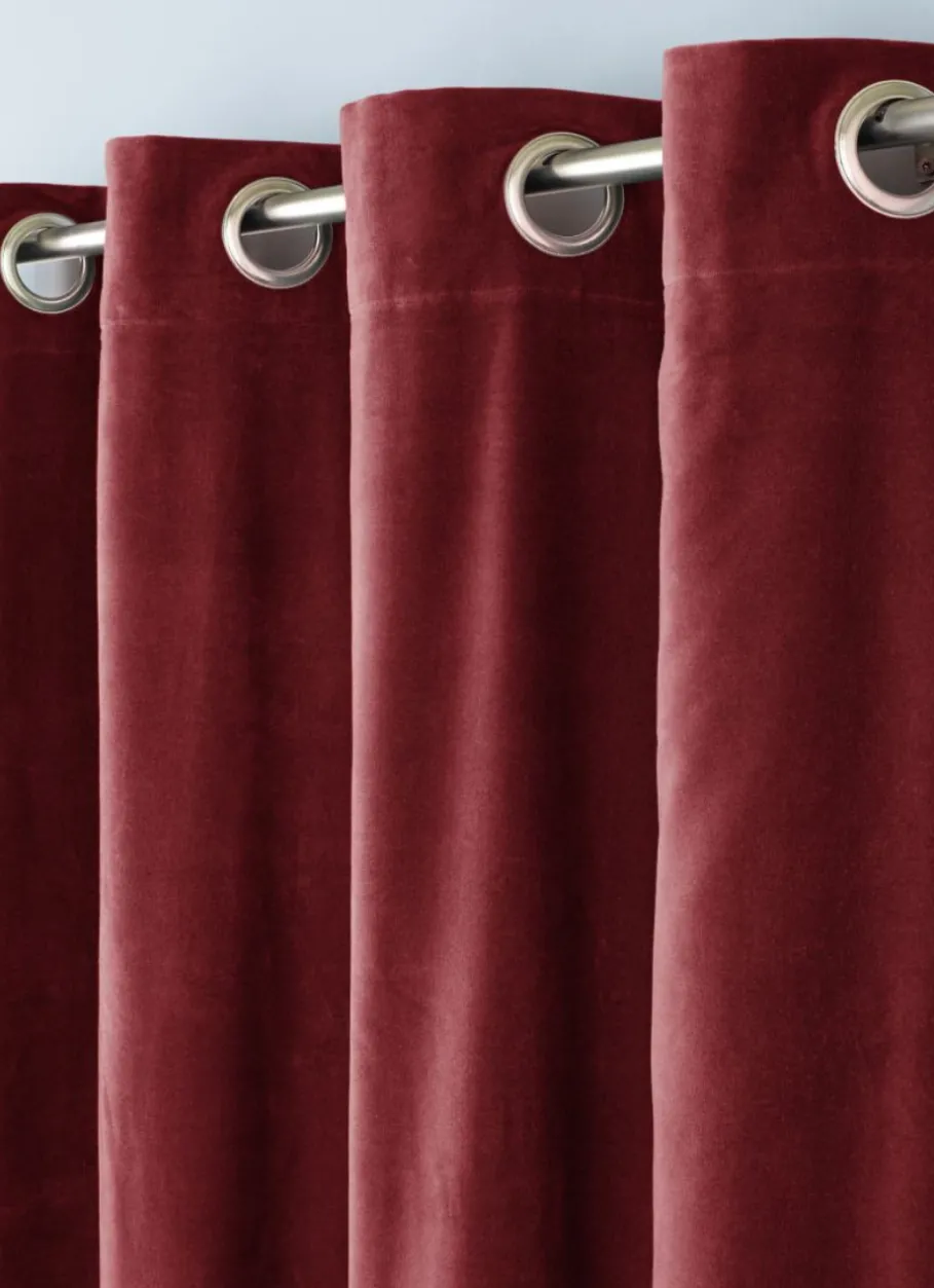 Bouchara Rideau^RIDEAU UNI EN VELOURS DE COTON DOUBLÉ
