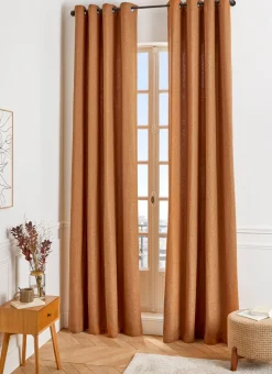 Bouchara Rideau^RIDEAU UNI LÉGER EN BOUCLETTE TAMISANT