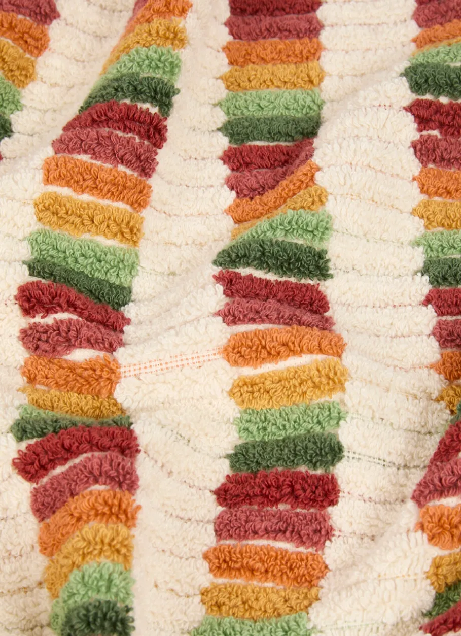 Bouchara Linge De Bain Fantaisie^SERVIETTE DE TOILETTE À RAYURES FANTAISIES