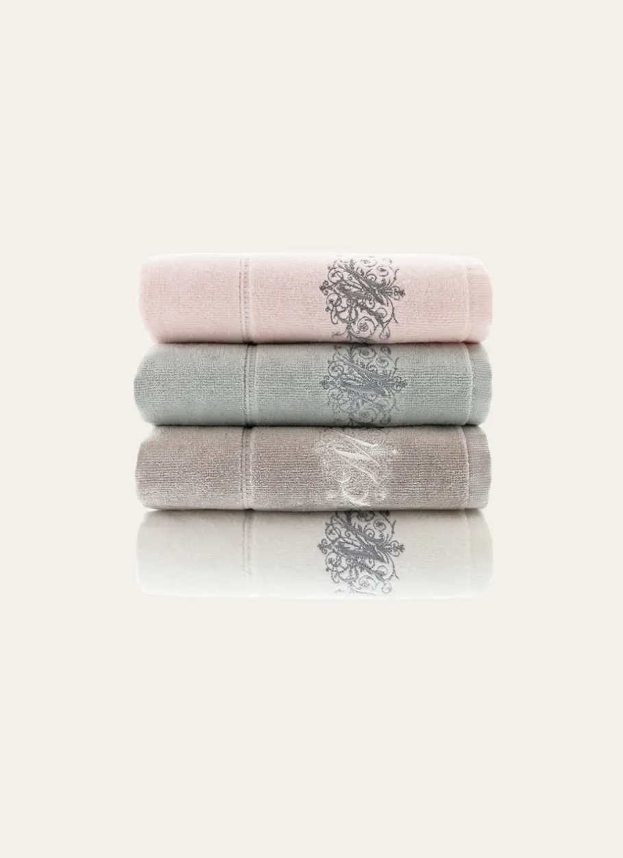 Bouchara Linge De Bain Fantaisie^SERVIETTE DE TOILETTE EN VELOURS BRODÉE 500GR