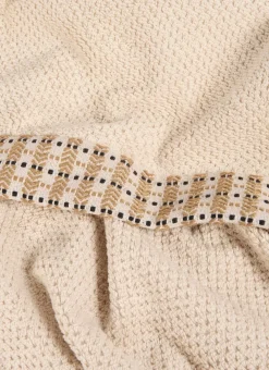 Bouchara Linge De Bain Uni^SERVIETTE DE TOILETTE UNIE AVEC LITEAU FANTAISIE