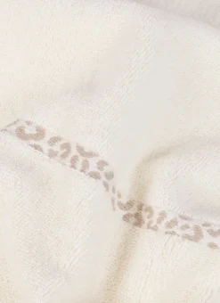 Bouchara Linge De Bain Uni^SERVIETTE DE TOILETTE UNIE AVEC LITEAU LÉOPARD