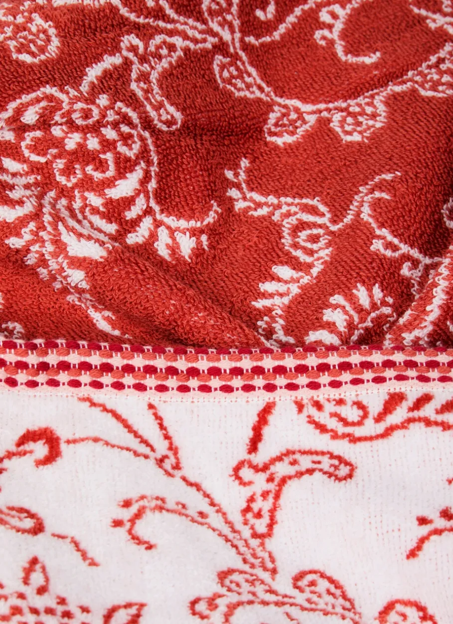 Bouchara Linge De Bain Fantaisie^SERVIETTE INVITÉ JACQUARD MOTIF FLORAL ORIANE