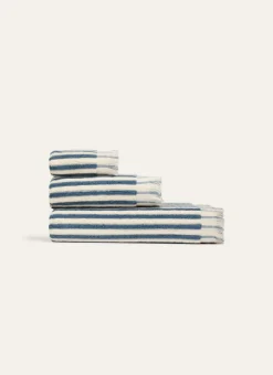 Bouchara Linge De Bain Fantaisie^SERVIETTE INVITE À RAYURES DOUBLE FACE