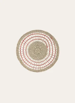 Bouchara Set De Table^SET DE TABLE ROND EN HERBIER AVEC DÉTAIL COLORÉ