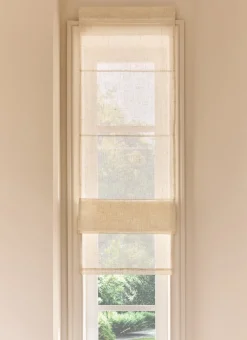 Bouchara Vitrage, Store^STORE BATEAU RELEVABLE EN ÉTAMINE EFFET FLAMMÉ