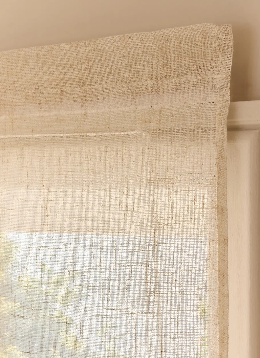 Bouchara Vitrage, Store^STORE BATEAU RELEVABLE EN ÉTAMINE EFFET FLAMMÉ