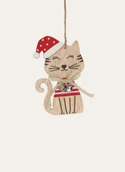 Bouchara Décoration De Noël^SUSPENSION CHAT DE NOËL EN BOIS AVEC BONNET