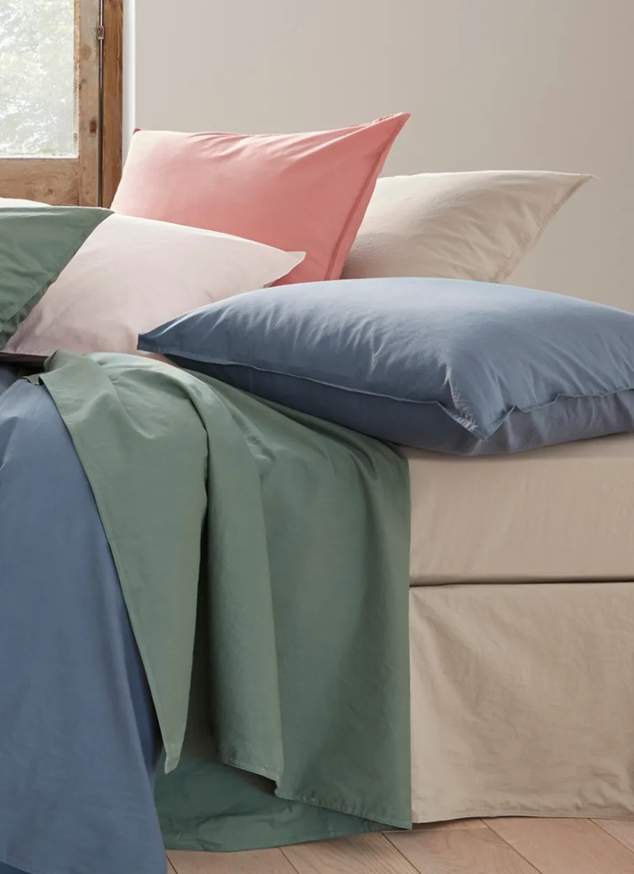 Bouchara Taie Unie^TAIE D'OREILLER UNIE EN COTON LAVÉ BIO