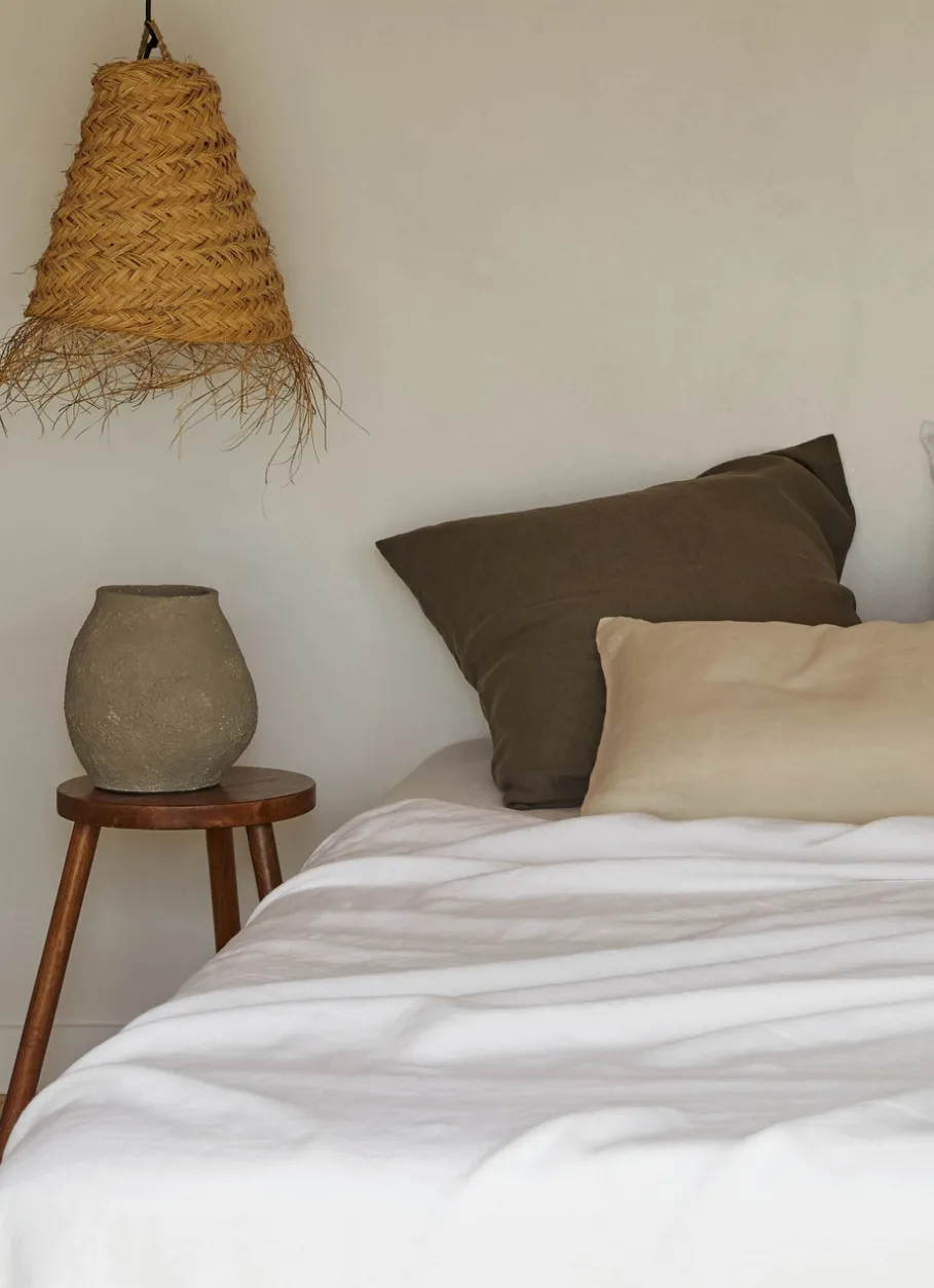 Bouchara Taie Unie^TAIE D'OREILLER UNIE EN LIN LAVÉ 165GR