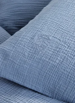 Enfant Bouchara Linge De Lit^TAIE ENFANT EN GAZE DE COTON BRODERIE FEUILLE