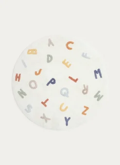Enfant Bouchara Decoration, Rangement^TAPIS ROND EN COTON TUFTÉ LETTRES DE L'ALPHABET