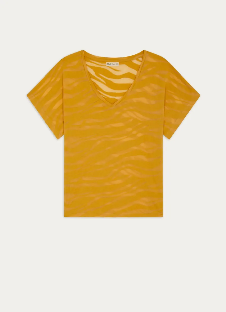 Bouchara Pyjama, Chemise De Nuit^TEE-SHIRT MANCHES COURTES À ENCOLURE V EN COTON