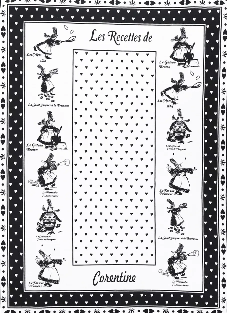 Bouchara Torchon, Essuie-Mains^TORCHON EN COTON IMPRIMÉ BIGOUDÈNES