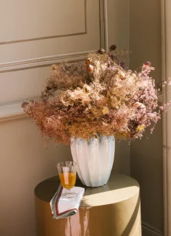 Bouchara Vase, Cache-Pot^VASE EN GRÈS ÉMAILLÉ RELIEFÉ BULBE