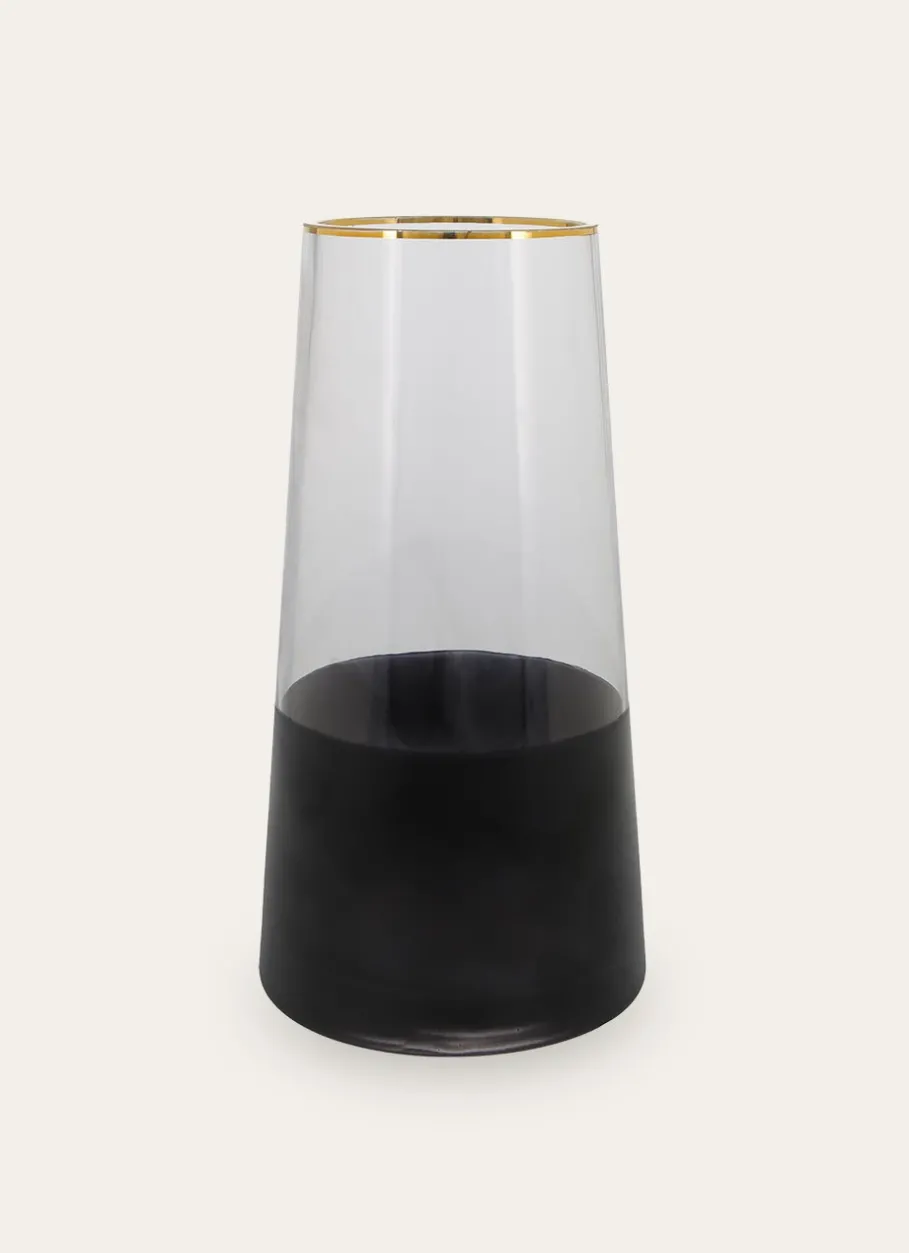 Bouchara Vase, Cache-Pot^VASE EN VERRE BICOLORE AVEC LISERET DORÉ