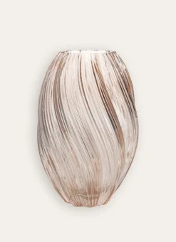 Bouchara Vase, Cache-Pot^VASE EN VERRE STRIÉ TWISTÉ