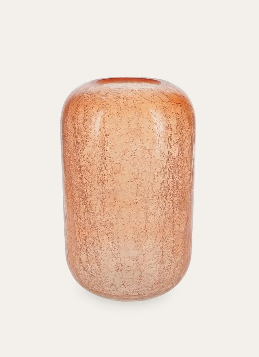 Bouchara Vase, Cache-Pot^VASE EN VERRE TRANSPARENT COLORÉ EFFET CRAQUELÉ