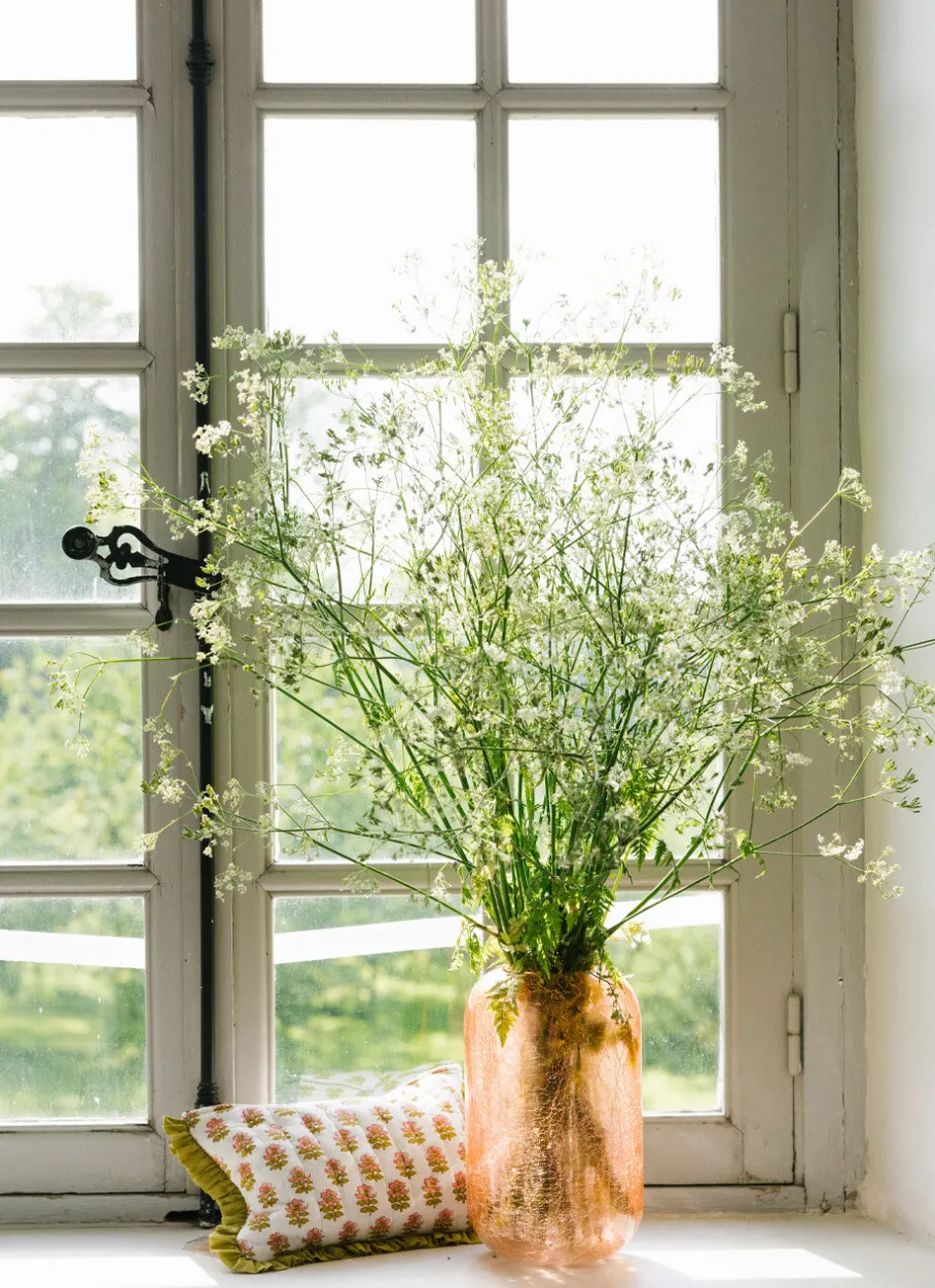 Bouchara Vase, Cache-Pot^VASE EN VERRE TRANSPARENT COLORÉ EFFET CRAQUELÉ