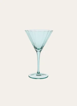 Bouchara Verre, Théière, Carafe^VERRE À PIED PALME VERT D'EAU