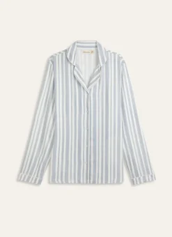 Bouchara Pyjama, Chemise De Nuit^VESTE DE PYJAMA ÉCRU RAYURE MARINE