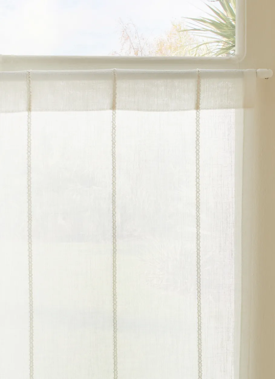 Bouchara Vitrage, Store^VITRAGE À RAYURES VERTICALES EN RELIEF