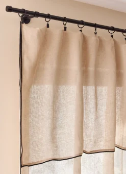 Bouchara Voilage^VOILAGE EN LIN ET BOURDON CONTRASTÉ