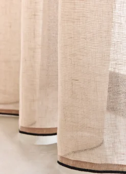 Bouchara Voilage^VOILAGE EN LIN ET BOURDON CONTRASTÉ