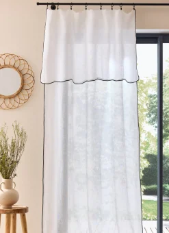 Bouchara Voilage^VOILAGE LÉGER EN LIN AVEC BOURDON NOIR